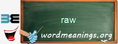 WordMeaning blackboard for raw